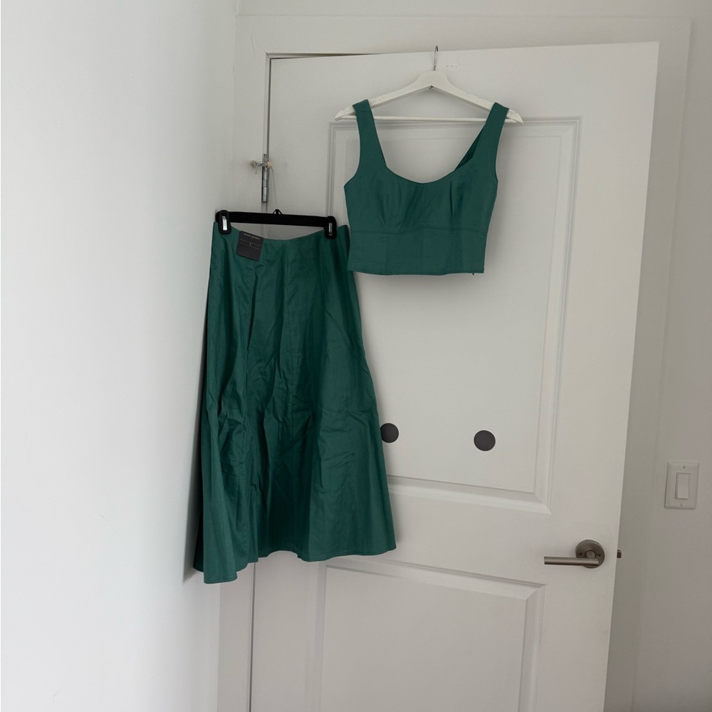 Banana Republic Green Midi Skirt Set Casual Resort Wear